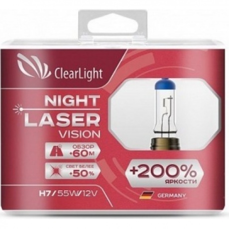 Лампа Clearlight H7 12V-55W Night Laser Vision +200% Light (компл., 2 шт.)
Лампа Clearlight H7 12V-55W Night Laser Vision +200% Light (компл., 2 шт.)
