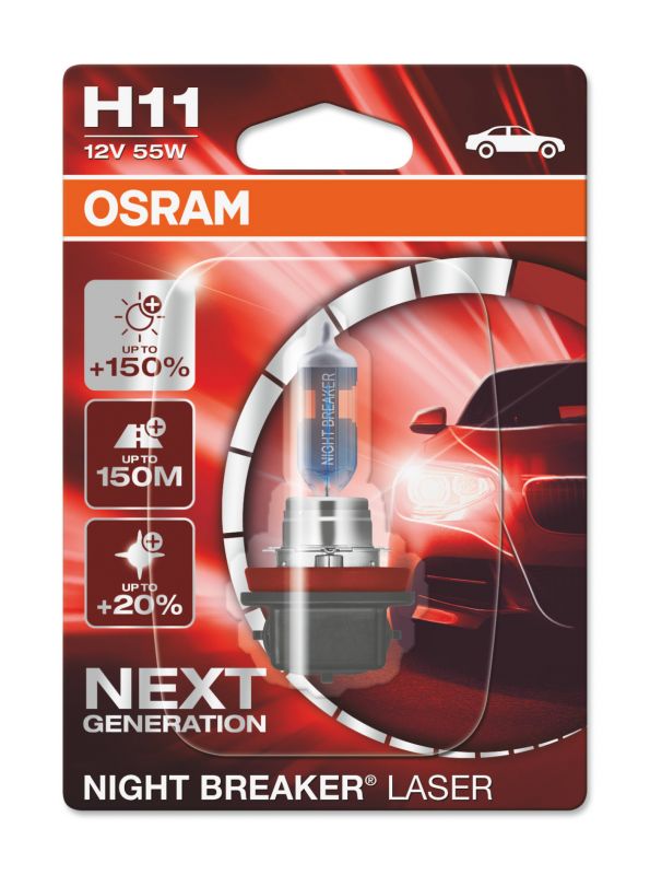 Лампа автомобильная OSRAM H11 55W PGJ19-2+150% Night Braker Laser 3750K 12V, 64211NL
Лампа автомобильная OSRAM H11 55W PGJ19-2+150% Night Braker Laser 3750K 12V, 64211NL