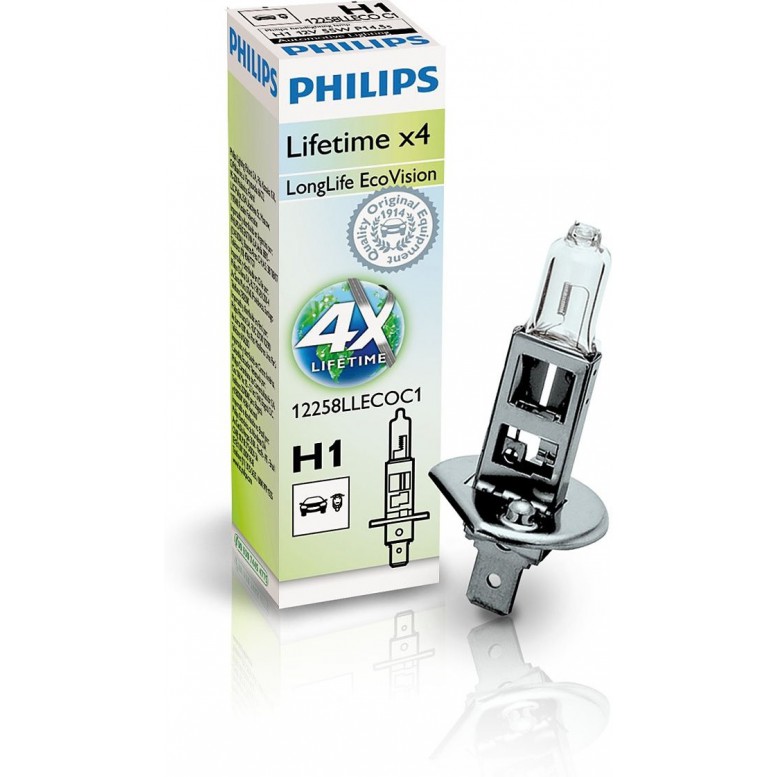 Лампа галогенная PHILIPS H1 LongLife EcoVision 12V 55W, 1шт, 12258LLECOC1
Лампа галогенная PHILIPS H1 LongLife EcoVision 12V 55W, 1шт, 12258LLECOC1