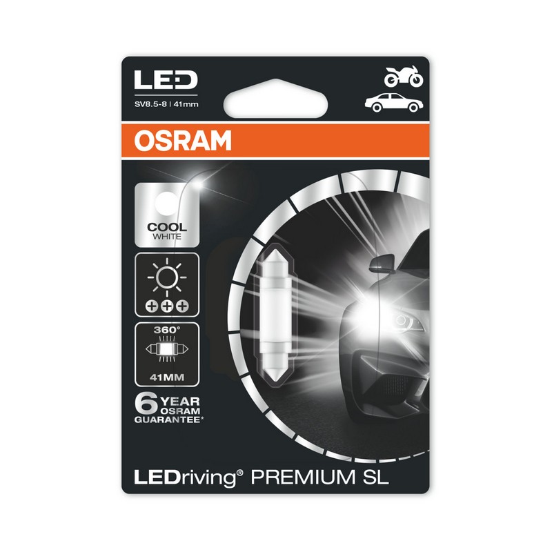 Лампа автомобильная OSRAM C5W (SV8.5/8) 41мм LED Premium Warm White 4000К 360° 12V, 6499WWбл
Лампа автомобильная OSRAM C5W (SV8.5/8) 41мм LED Premium Warm White 4000К 360° 12V, 6499WWбл
