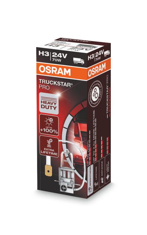 Лампа автомобильная OSRAM H3 70W PK22s +100% Truckstar Pro 24V, 64156TSP
Лампа автомобильная OSRAM H3 70W PK22s +100% Truckstar Pro 24V, 64156TSP