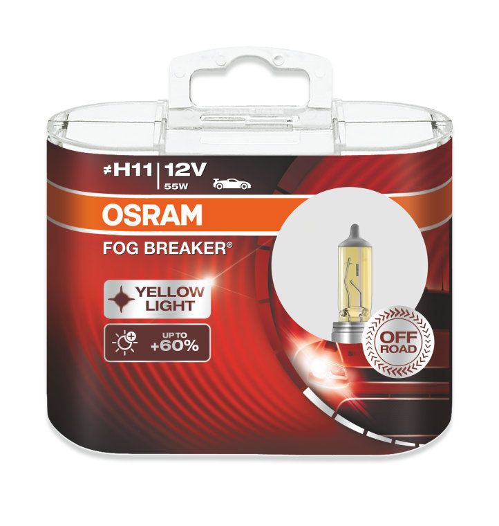 Лампа автомобильная OSRAM H11 55W PGJ19-2+60% Fog Breaker 2600К, 2шт, 12V, 64211FBR2
Лампа автомобильная OSRAM H11 55W PGJ19-2+60% Fog Breaker 2600К, 2шт, 12V, 64211FBR2