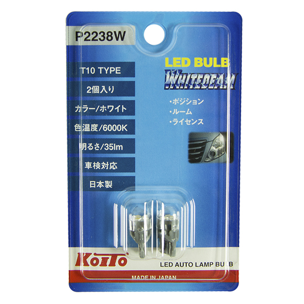 Лампа автомобильная KOITO W5W 12V LED (W2,1x9,5d) 6000K Whitebeam LED, бл. 2шт, P2238W
Лампа автомобильная KOITO W5W 12V LED (W2,1x9,5d) 6000K Whitebeam LED, бл. 2шт, P2238W