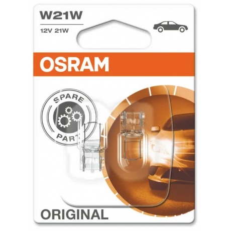 Лампа автомобильная Osram W21W 12V-21W, 2шт (7505-02B)
Лампа автомобильная Osram W21W 12V-21W, 2шт (7505-02B)