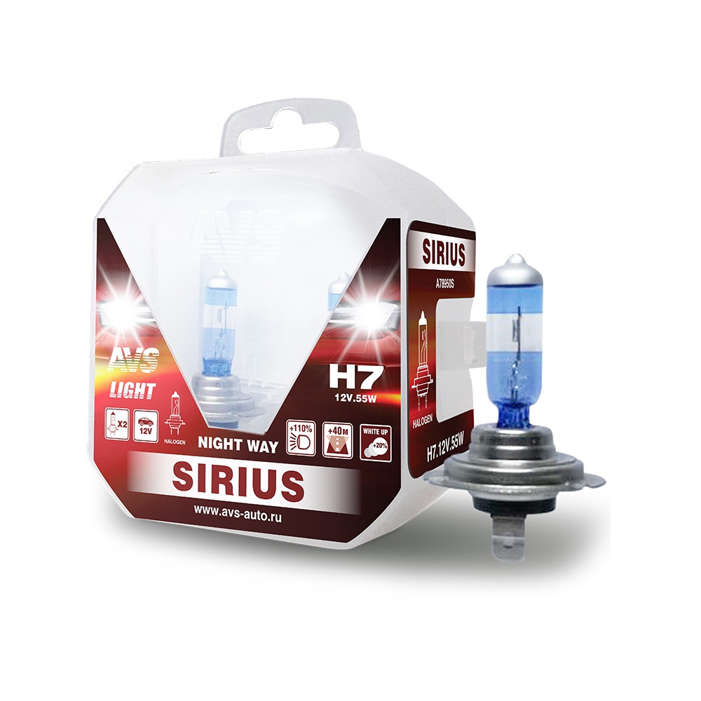 Лампа автомобильная AVS H7 Sirius Night Way PB 12V 55W, 2шт (A78950S)
Лампа автомобильная AVS H7 Sirius Night Way PB 12V 55W, 2шт (A78950S)