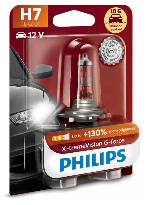 Лампа галогенная PHILIPS H7 X-treme Vision G-force 12V 55W (PX26d) 1шт, 12972XVGB1
Лампа галогенная PHILIPS H7 X-treme Vision G-force 12V 55W (PX26d) 1шт, 12972XVGB1