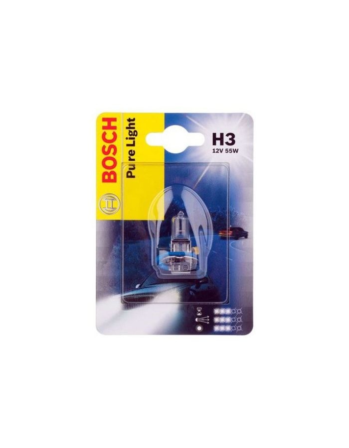 Лампа галогенная BOSCH H3 Pure Light 12V 55W, 1шт, 1987301006
Лампа галогенная BOSCH H3 Pure Light 12V 55W, 1шт, 1987301006