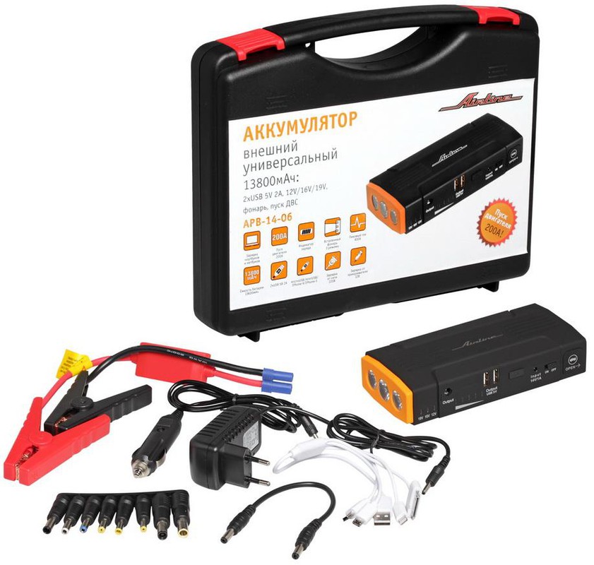 Пуско-зарядное устройство Airline APB-14-06 13800 mAh
Пуско-зарядное устройство Airline APB-14-06 13800 mAh