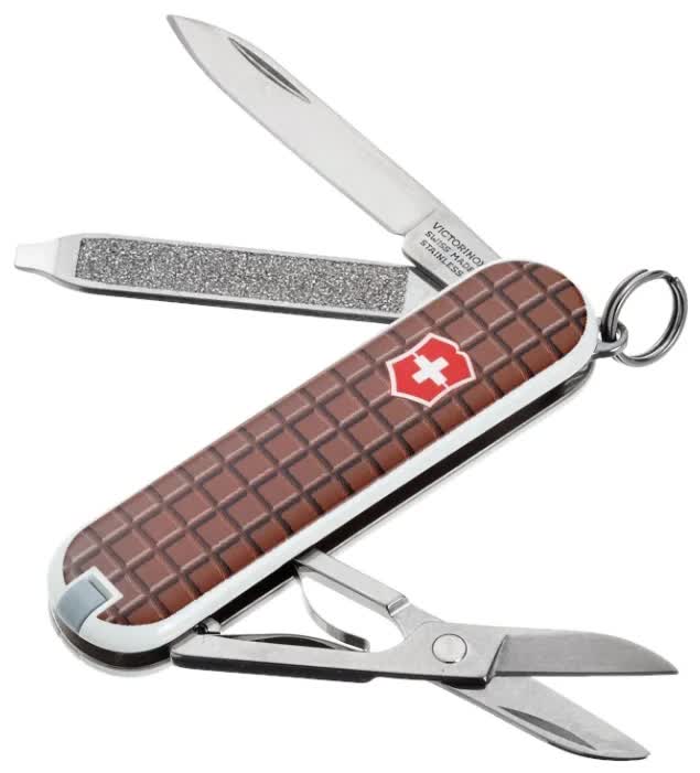 Нож-брелок Victorinox Classic, 58 мм, 7 функций, "The Chocolate"
Нож-брелок Victorinox Classic, 58 мм, 7 функций, "The Chocolate"