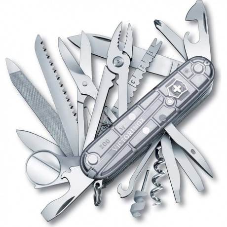 Нож Victorinox SwissChamp, 91 мм, 31 функция, полупрозрачный серебристый
Нож Victorinox SwissChamp, 91 мм, 31 функция, полупрозрачный серебристый
