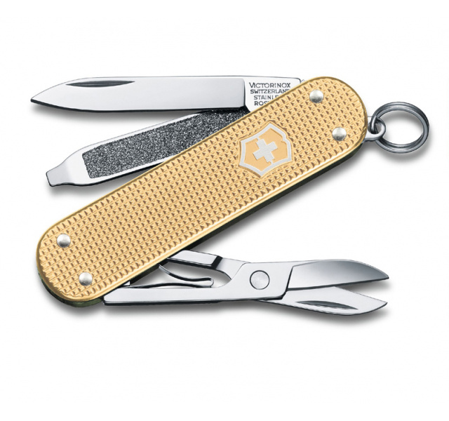 Нож Victorinox Alox Classic, 58 мм, 5 функций, золотистый (подар. упаковка
Нож Victorinox Alox Classic, 58 мм, 5 функций, золотистый (подар. упаковка