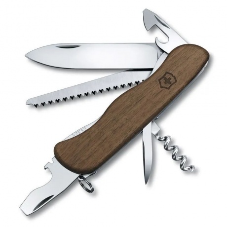 Нож Victorinox Forester, 111 мм, 10 функций, с фиксатором лезвия, деревянная рукоять
Нож Victorinox Forester, 111 мм, 10 функций, с фиксатором лезвия, деревянная рукоять