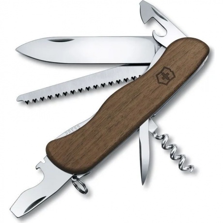 Нож Victorinox Forester, 111 мм, 10 функций, с фиксатором лезвия, деревянная рукоять
Нож Victorinox Forester, 111 мм, 10 функций, с фиксатором лезвия, деревянная рукоять