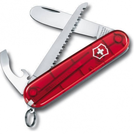 Нож My First Victorinox, 84 мм, 9 функций, полупрозрачный красный
Нож My First Victorinox, 84 мм, 9 функций, полупрозрачный красный