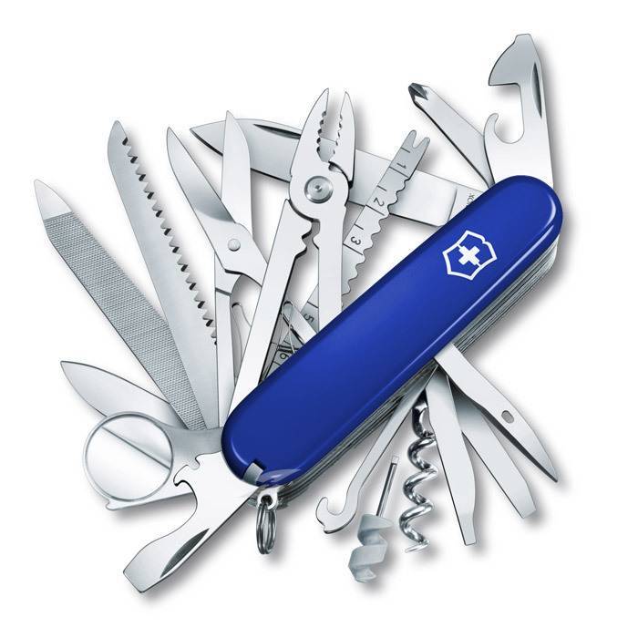 Нож Victorinox SwissChamp, 91 мм, 33 функции, синий
Нож Victorinox SwissChamp, 91 мм, 33 функции, синий
