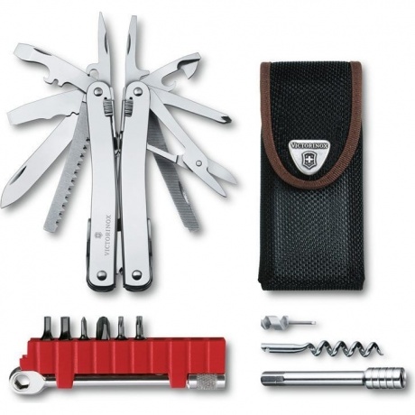Мультитул Victorinox SwissTool Spirit X Plus Ratchet, 105 мм, 36 функций, кожаный чехол
Мультитул Victorinox SwissTool Spirit X Plus Ratchet, 105 мм, 36 функций, кожаный чехол