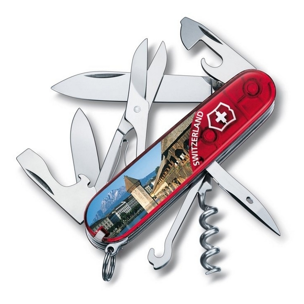 Нож Victorinox Climber Luzern, 91 мм, 14 функций, полупрозрачный красный (подар. упак.)
Нож Victorinox Climber Luzern, 91 мм, 14 функций, полупрозрачный красный (подар. упак.)
