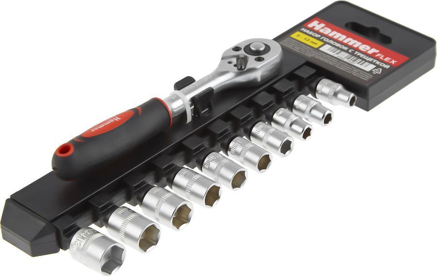 Набор головок с трещоткой Hammer Flex 601-055
Набор головок с трещоткой Hammer Flex 601-055