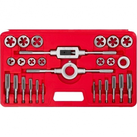 Набор метчиков и плашек Зубр 28123-H27 (27 предметов)
Набор метчиков и плашек Зубр 28123-H27 (27 предметов)