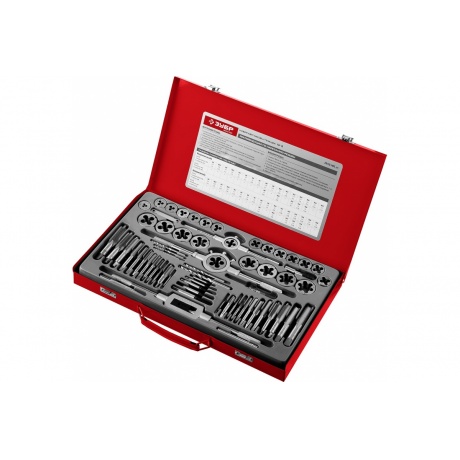 Набор метчиков и плашек Зубр 28118-H65_z01 (65 предметов)
Набор метчиков и плашек Зубр 28118-H65_z01 (65 предметов)