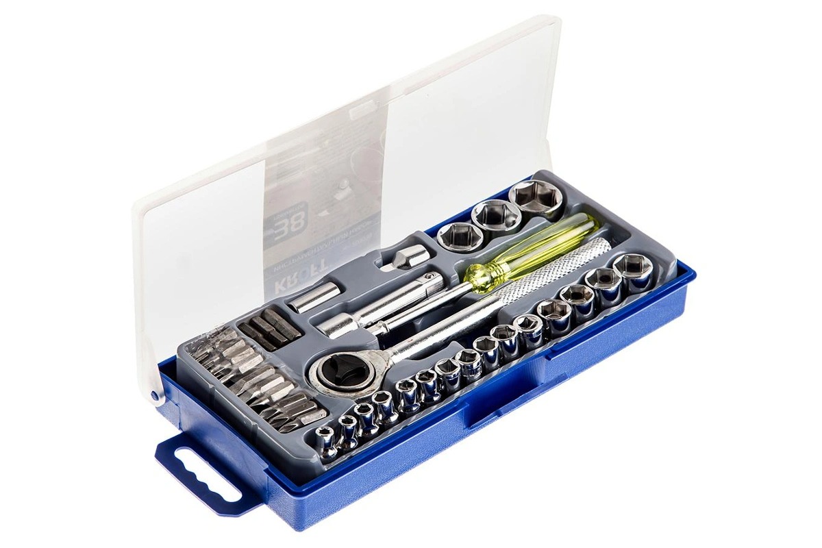 Набор ключей торцевых Kroft 203038 (38 предметов)
Набор ключей торцевых Kroft 203038 (38 предметов)