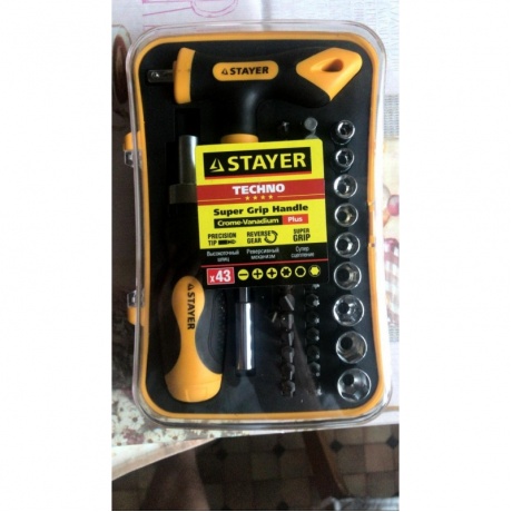 Набор бит и торцевых головок Stayer Master Techno 25084-H43 (43 предметов)
Набор бит и торцевых головок Stayer Master Techno 25084-H43 (43 предметов)