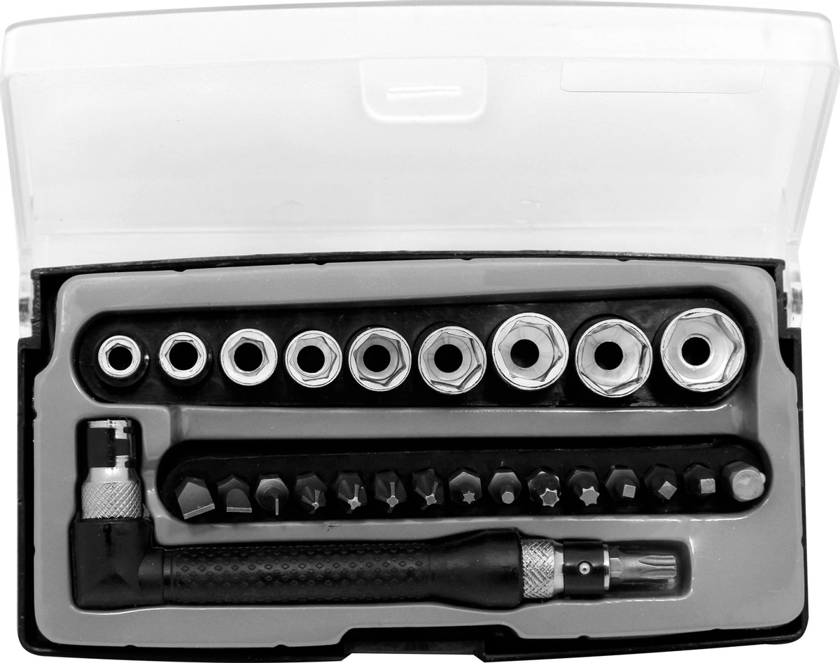 Набор бит и торцевых головок Kroft 202011 (26 предметов
Набор бит и торцевых головок Kroft 202011 (26 предметов