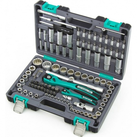 Набор инструментов 1/2", 1/4", CrV, 12 гранные головки, пластиковый кейс, 109 предмета Stels
Набор инструментов 1/2", 1/4", CrV, 12 гранные головки, пластиковый кейс, 109 предмета Stels