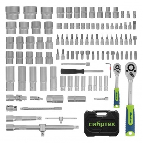 Набор инструментов, 1/2", 1/4", 108 предметов Сибртех
Набор инструментов, 1/2", 1/4", 108 предметов Сибртех