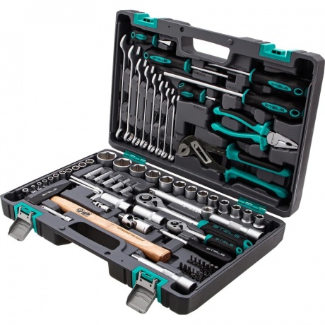 Набор инструментов, 1/2", 1/4", CrV, пластиковый кейс 76 предметов Stels
Набор инструментов, 1/2", 1/4", CrV, пластиковый кейс 76 предметов Stels