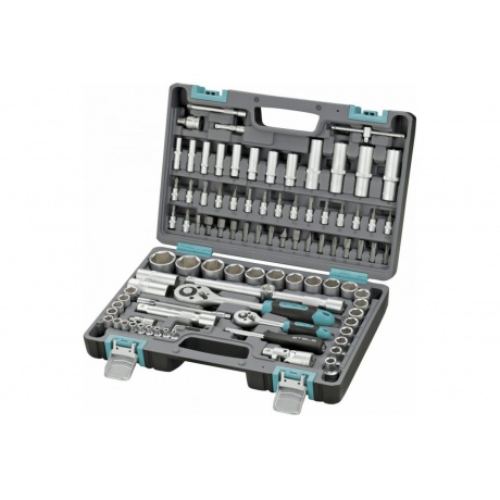 Набор инструментов, 1/2", 1/4", CrV, пластиковый кейс 94 предмета Stels
Набор инструментов, 1/2", 1/4", CrV, пластиковый кейс 94 предмета Stels