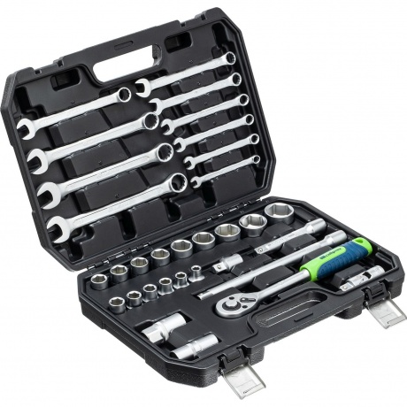 Набор инструментов, 1/2", пластиковый кейс, 32 предмета Сибртех
Набор инструментов, 1/2", пластиковый кейс, 32 предмета Сибртех