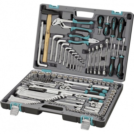 Набор инструментов, 1/2",3/8", 1/4", CrV, пластиковый кейс 142 предмета Stels
Набор инструментов, 1/2",3/8", 1/4", CrV, пластиковый кейс 142 предмета Stels