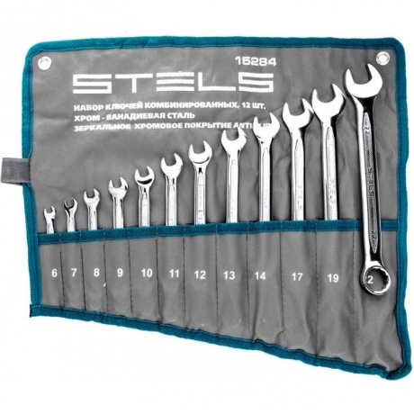 Набор ключей комбинированных 12 шт. 6-22 мм антислип Stels
Набор ключей комбинированных 12 шт. 6-22 мм антислип Stels