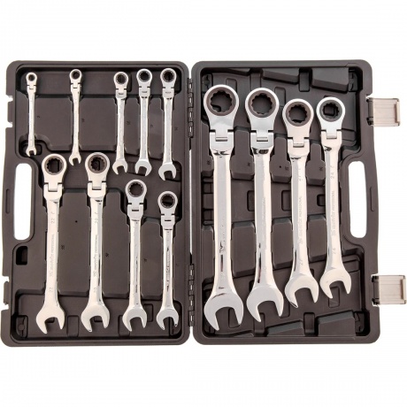 Набор ключей комбинированных трещоточных 8-32 мм, 13 шт., CrV Matrix
Набор ключей комбинированных трещоточных 8-32 мм, 13 шт., CrV Matrix