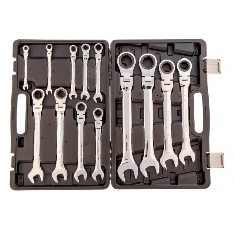 Набор ключей комбинированных трещоточных 8-32 мм, 13 шт., CrV Matrix
Набор ключей комбинированных трещоточных 8-32 мм, 13 шт., CrV Matrix