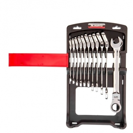 Набор ключей комбинированных трещоточных шарнирных 8-19 мм, 11 шт., CrV Matrix
Набор ключей комбинированных трещоточных шарнирных 8-19 мм, 11 шт., CrV Matrix