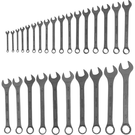 Набор ключей комбинированных, 5,5 - 32 мм, 27 шт., CrV, фосфатированные, ГОСТ 16983 Сибртех
Набор ключей комбинированных, 5,5 - 32 мм, 27 шт., CrV, фосфатированные, ГОСТ 16983 Сибртех