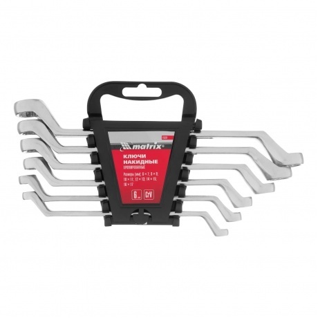 Набор ключей накидных, 6–17 мм, CR-V, 6 шт., полированный хром Matrix
Набор ключей накидных, 6–17 мм, CR-V, 6 шт., полированный хром Matrix