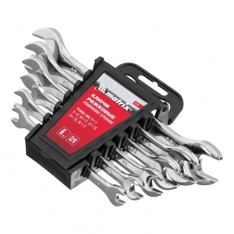 Набор ключей рожковых 6шт. (6-17мм), CrV, Elliptical, зерк. хромирование Matrix
Набор ключей рожковых 6шт. (6-17мм), CrV, Elliptical, зерк. хромирование Matrix