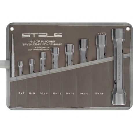 Набор ключей трубчатых торцевых усиленных, 6-24 мм, 9 шт, CrV Stels
Набор ключей трубчатых торцевых усиленных, 6-24 мм, 9 шт, CrV Stels
