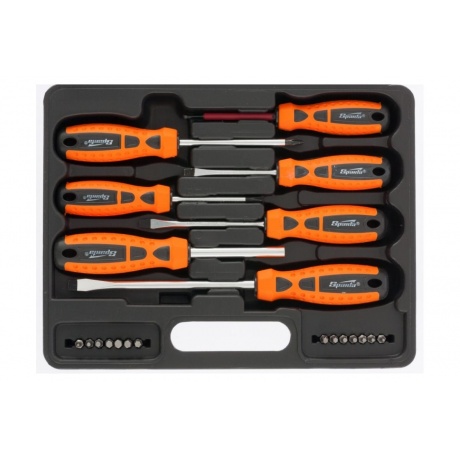 Набор отверток + биты, 21 пред., PH + SL+ Hex + Torx, HCS, 2к рукоятка Sparta
Набор отверток + биты, 21 пред., PH + SL+ Hex + Torx, HCS, 2к рукоятка Sparta