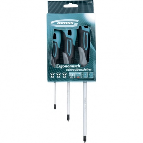 Набор отвёрток, 3 шт., PH, S2, 3к рукоятка Gross
Набор отвёрток, 3 шт., PH, S2, 3к рукоятка Gross