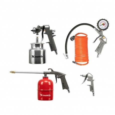 Набор пневмоинструмента, 5 предметов, быстросъемное соед., краскорасп. с нижним бачком Matrix
Набор пневмоинструмента, 5 предметов, быстросъемное соед., краскорасп. с нижним бачком Matrix
