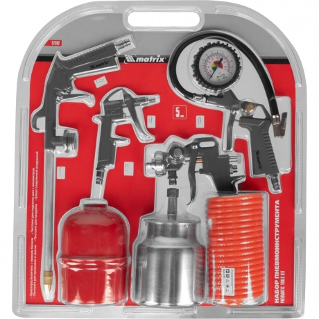 Набор пневмоинструмента, 5 предметов, быстросъемное соед., краскорасп. с нижним бачком Matrix
Набор пневмоинструмента, 5 предметов, быстросъемное соед., краскорасп. с нижним бачком Matrix