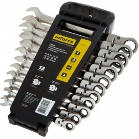 Inforce Набор комбинированных шарнирных ключей с трещоткой 12 предметов 06-05-51
Inforce Набор комбинированных шарнирных ключей с трещоткой 12 предметов 06-05-51