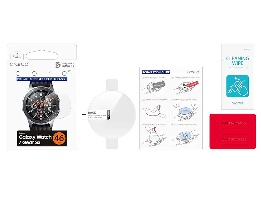 Защитное стекло Araree для Samung Galaxy Watch (46мм)/Gear S3 (GP-R805KDEEAIA)
Защитное стекло Araree для Samung Galaxy Watch (46мм)/Gear S3 (GP-R805KDEEAIA)