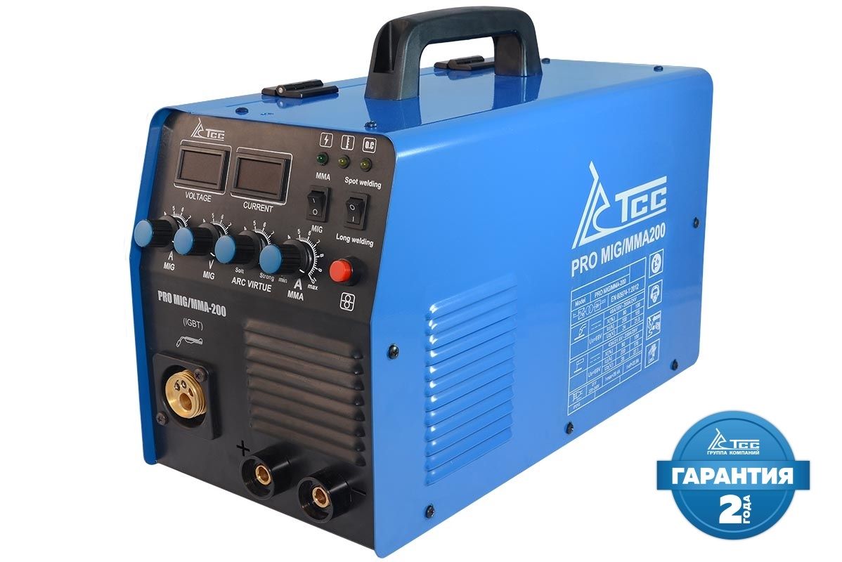 Аппарат сварочный иннверторный ТСС PRO MIG/MMA-200
Аппарат сварочный иннверторный ТСС PRO MIG/MMA-200
