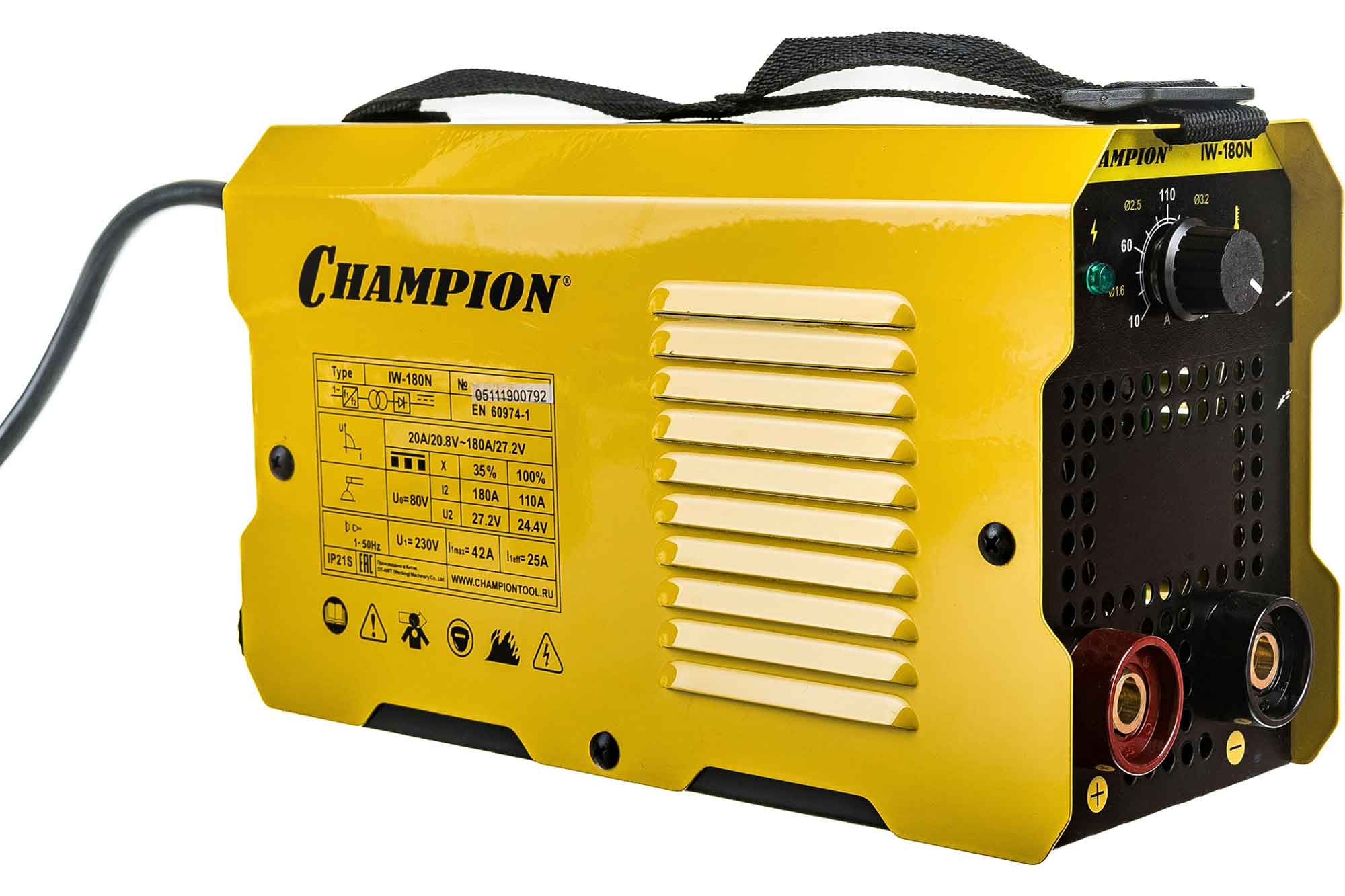 Инвертор сварочный Champion IW-180N
Инвертор сварочный Champion IW-180N
