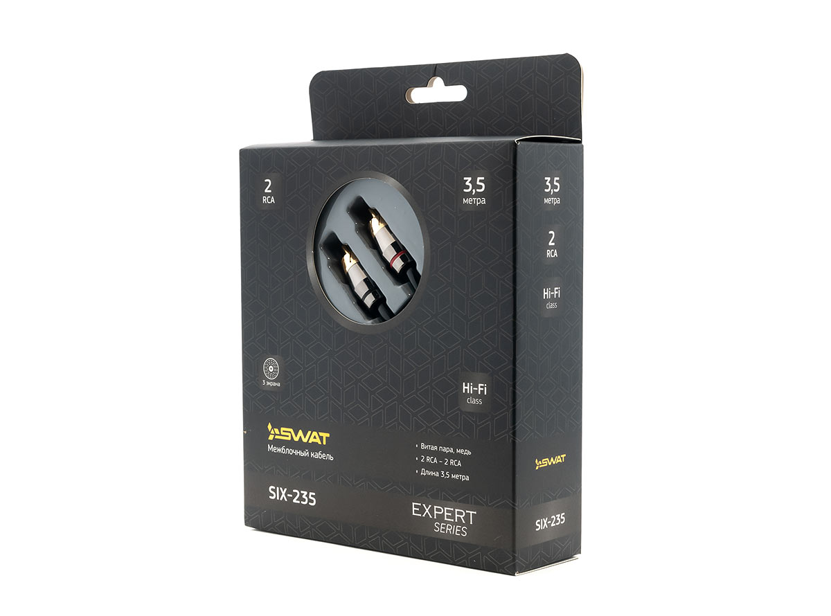 Межблочный кабель SWAT SIX-235, 2RCA-2RCA, 3.5 метра
Межблочный кабель SWAT SIX-235, 2RCA-2RCA, 3.5 метра